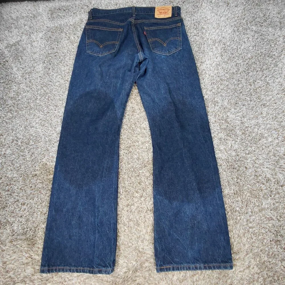 Vintage Levis 517 Bootcut Jeans Mens 36x32 Blue Dark Wash Denim Y2K Boot Cut